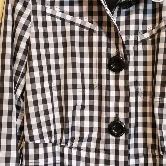Bianca Nygard, vintage   black/white check lightweight coat ,size 8 - Picture 4 of 13